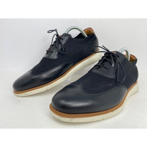 Florsheim Mens Fuel Knit Wingtip Oxford Black size 9.5W Great Condition - Picture 2 of 11